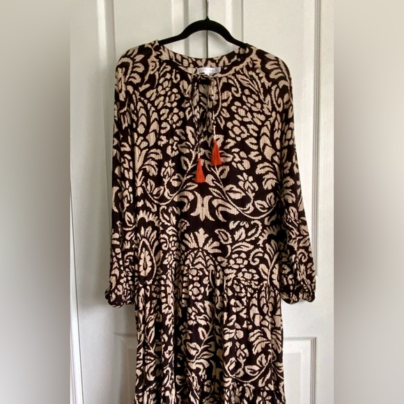 Love Kyla Dresses & Skirts - Elegant Brown and Cream Midi Dress
